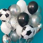 Шар (18"/46 см) Круг, Футбольный мяч, Черный 1 шт.