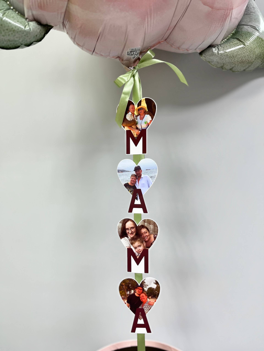 Шар Роза Акварель шляпная коробка для мамы №4133