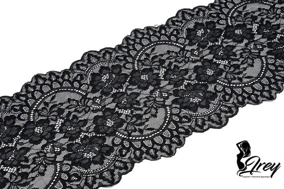 03-275 ОПТ Кружево эластичное 22,5 см, черный