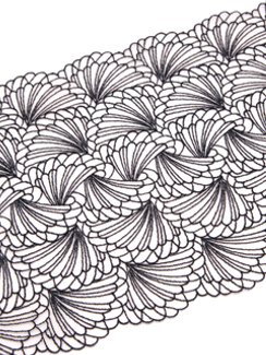 05-120 ОПТ Вышивка на неэл. сетке 22 см, телесный/черный