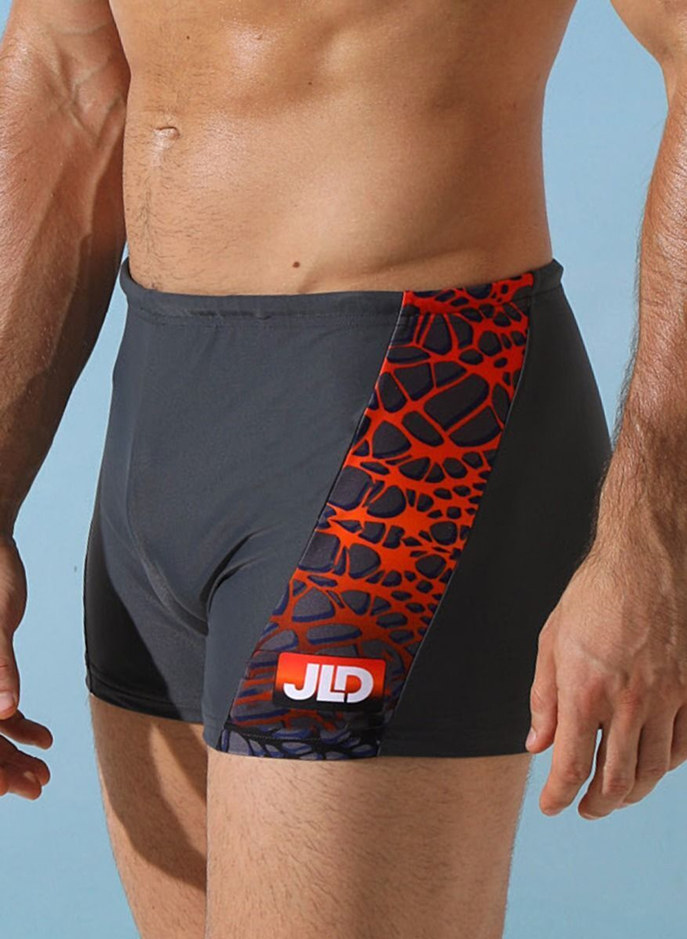 Мужские плавки-боксеры с оригинальной брендированной вставкой (Размер: XL) (Цвет: серый)