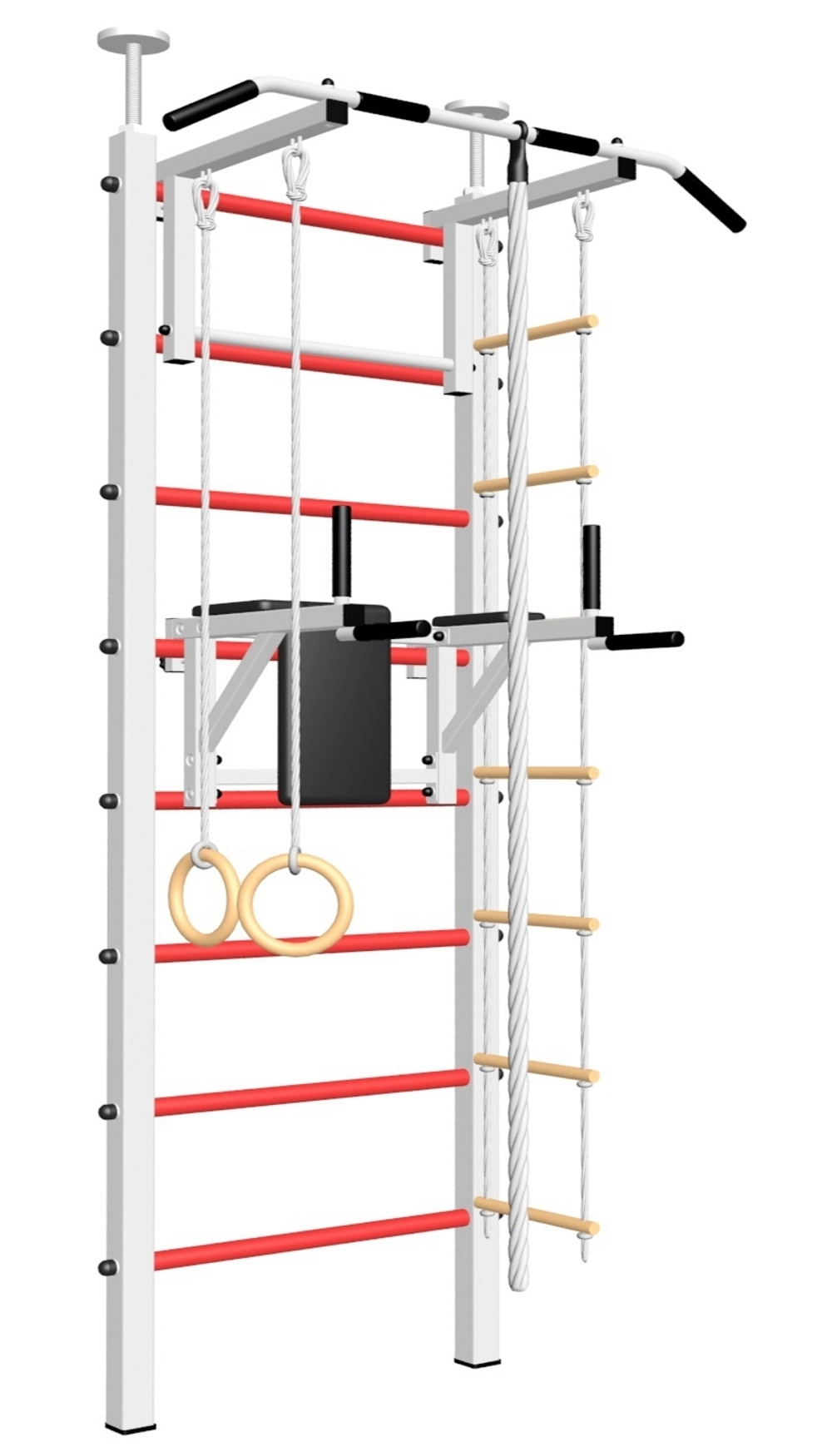 Шведская стенка Sv Sport враспор (Турник стандарт/Брусья/Канат/Kольца/Лестница)