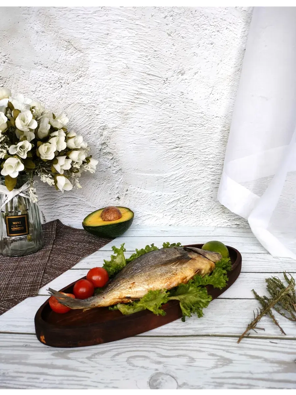 Поднос деревянный овальный