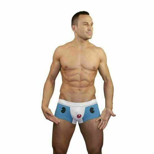 Мужские трусы хипсы с мультяшкой голубые Superbody Cartoon Bear Blue Boxer