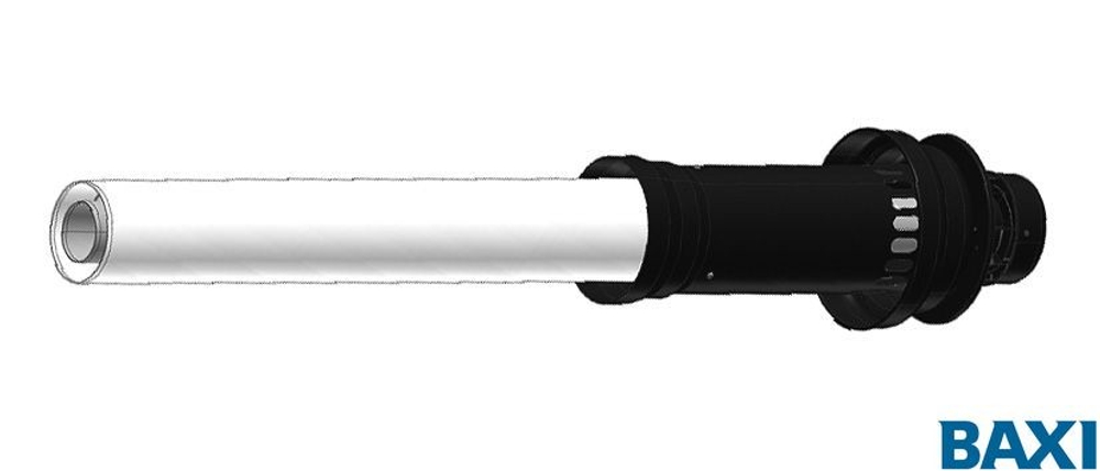 Вертикальный наконечник для коакс. трубы диам. 60/100 мм, общая длина 1150 мм, длина наконечника 500 мм — антиобледeнительное исполнение, KUG71413571