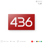Номер на дверь 436, табличка на дверь для офиса, квартиры, кабинета, аудитории, склада, красная 120х70 мм, Айдентика Технолоджи