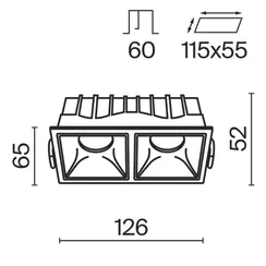 Встраиваемый светильник Альфа / Alfa LED 20 Вт 4000 К 36° Technical dl043-02-10w4k-sq-wb