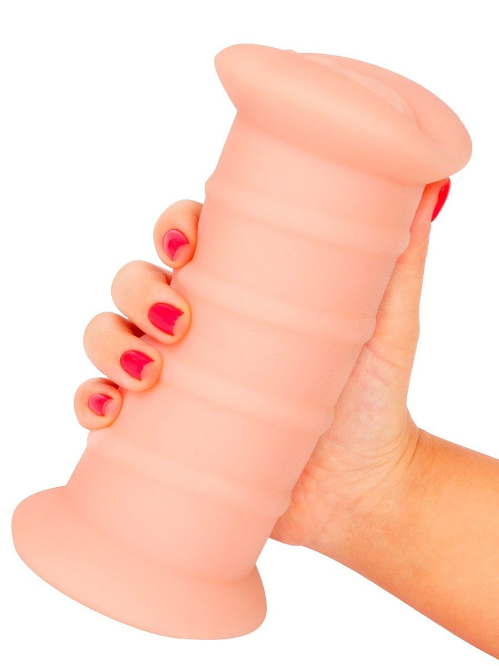 Телесный двусторонний мастурбатор с вибропулей и эрекционными кольцами в комплекте (Цвет: телесный)