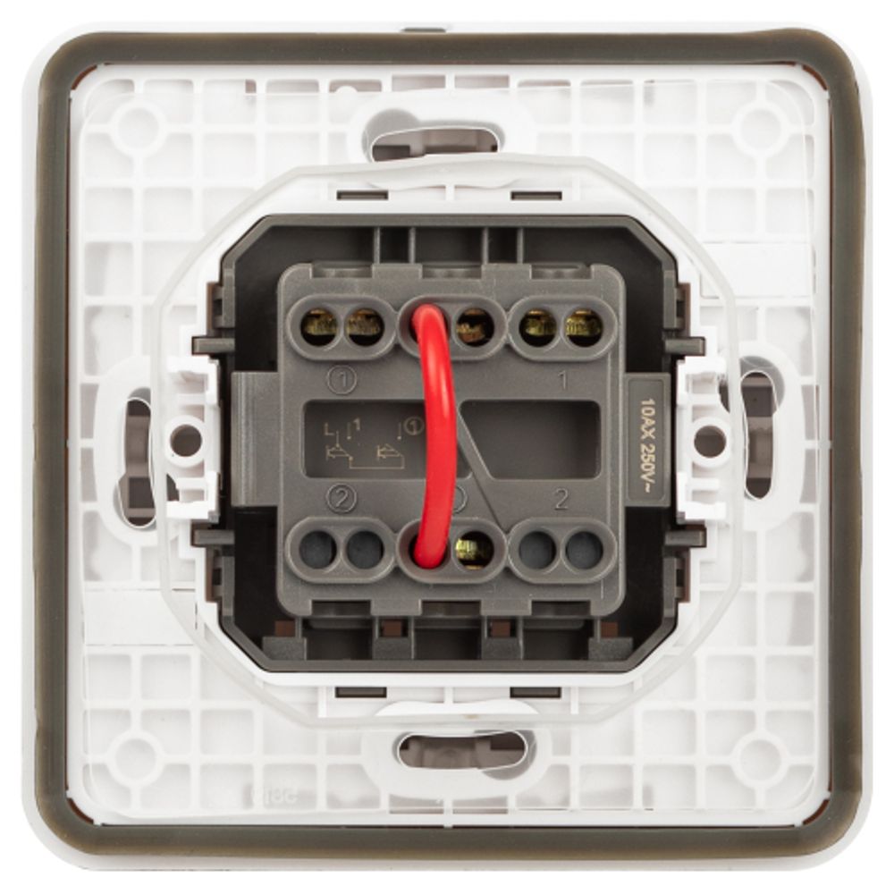 Переключатель ЭРА Эксперт 11-1528-01 для жалюзи кнопочный IP55 10АХ-250В СУ белый