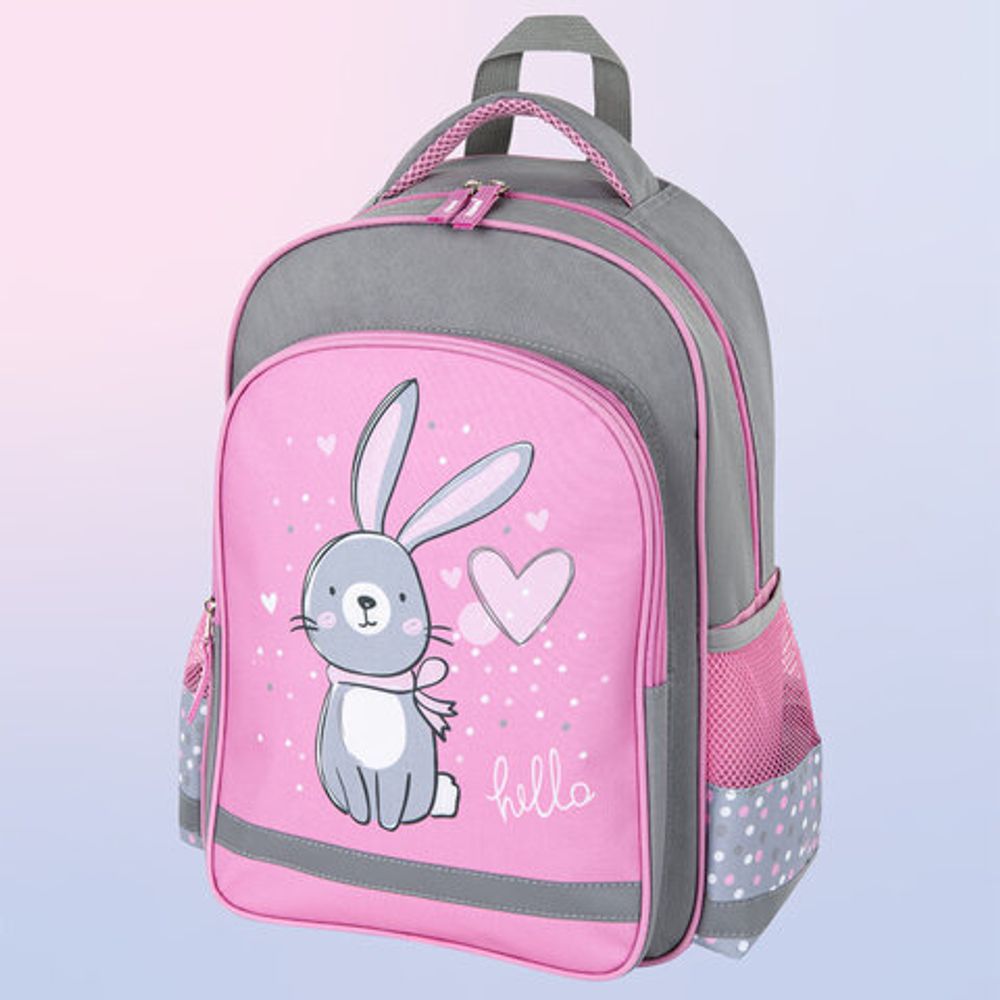 Рюкзак ПИФАГОР SCHOOL для начальной школы, "Adorable bunny", 38x28х14 см, 270654