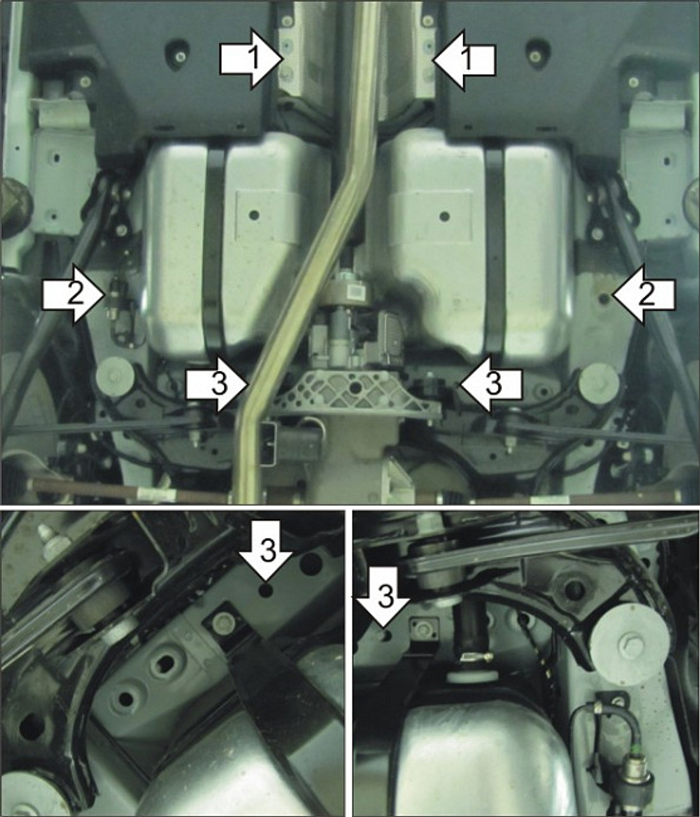 Защита Топл. бака. 3 мм, Сталь. для Land Rover Range Rover Evoque 2011-2019 MOTODOR.13216
