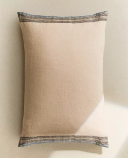 ZARA HOME НАВОЛОЧКА ДЛЯ ДЕКОРАТИВНОЙ ПОДУШКИ С УЗОРОМ В ПОЛОСКУ, РОЗОВЫЙ