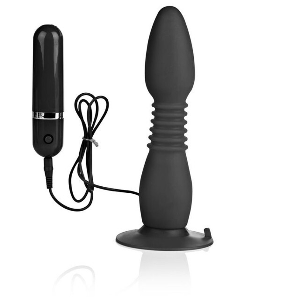 Гнущийся анальный стимулятор с вибрацией Easy Flex Glider (10 режимов) (Цвет: черный)