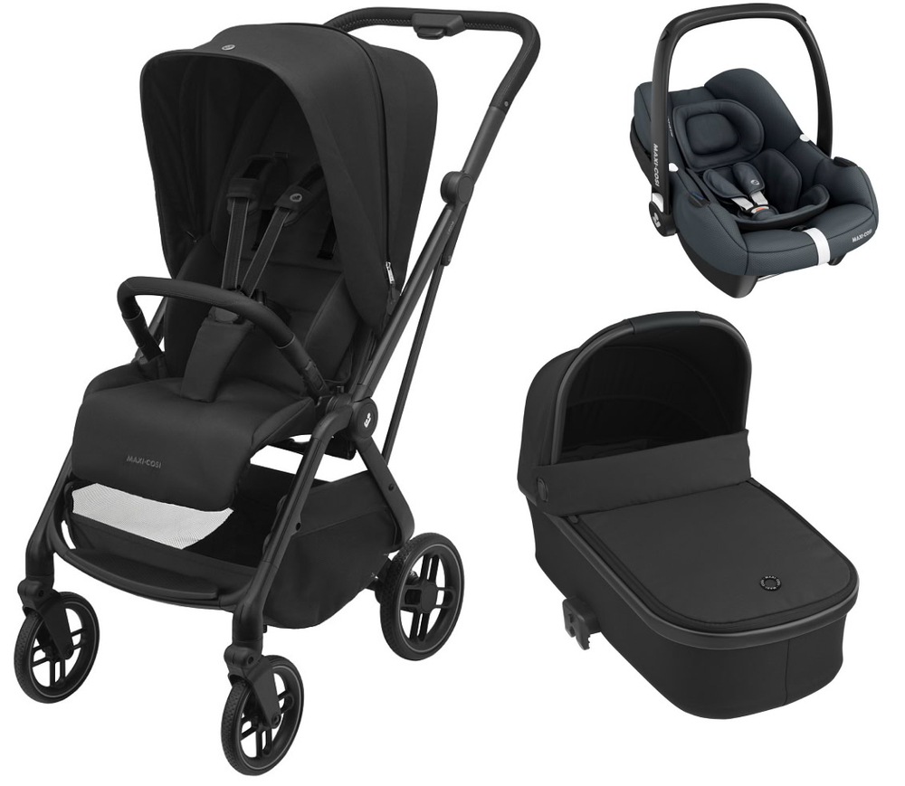 Детская коляска Maxi-Cosi Leona² Oria 3 в 1 с автокреслом CabrioFix Essential graphite 1204390110 Twillic Black/1507672111 Essential Black