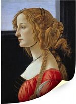 Картина для интерьера Портрет молодой женщины, художник Боттичелли, Сандро, печать на холсте Настене.рф
