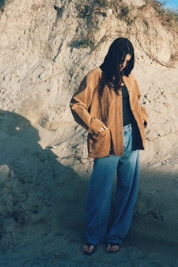 ZARA ДЖИНСЫ-БАНАНЫ TRF, ГОЛУБОЙ