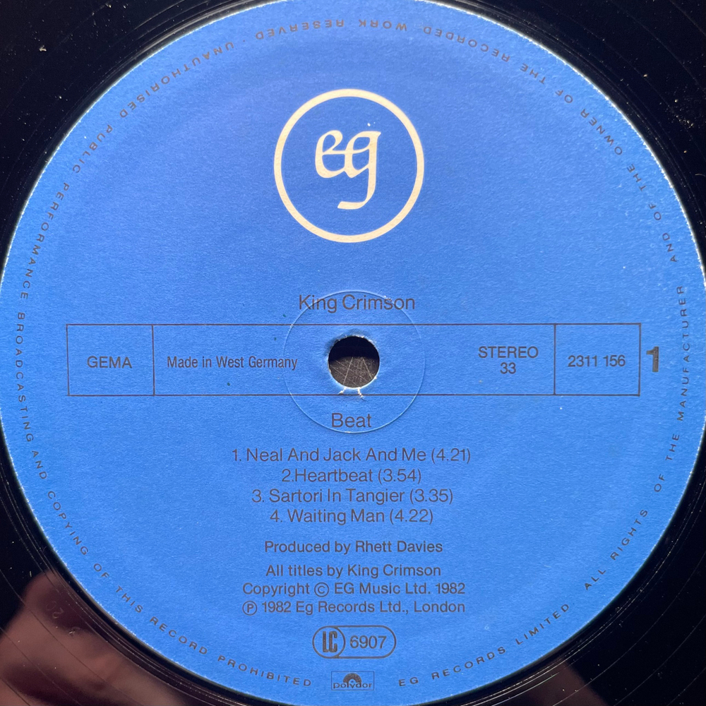 King Crimson - Beat (Германия 1982г.)