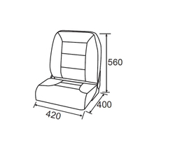 Кресло Premium High Back Boat Seat - Серый/Графит
