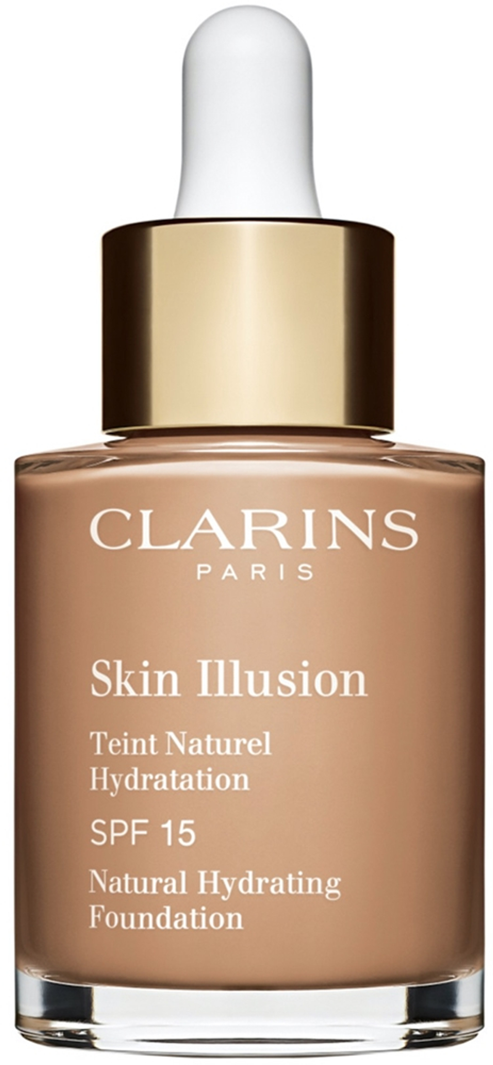 Clarins Skin Illusion Natural Hydrating Foundation - Розовое освещение увлажняющий тональный крем SPF 15 оттенок 112C Amber, 30 ml