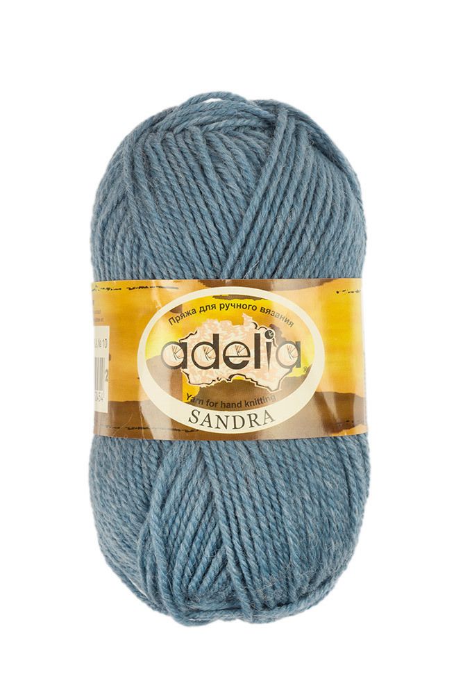 Пряжа Adelia Sandra / уп.10 мот. по 50г, 90м, 10 серо-голубой