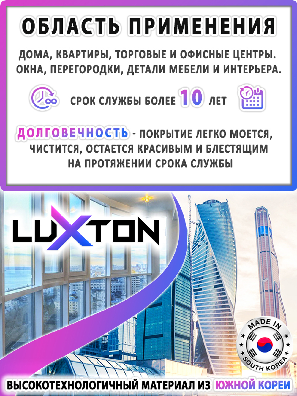 Пленка защитная бронировочная SAFETY 11 MIL PREMIUM LUXTON, рулон (ширина рулона 1,524 м.)