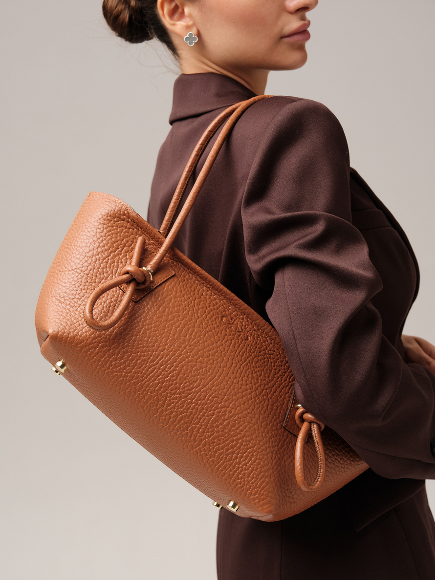 Кожаная сумка DBR 31340 коричневый камень