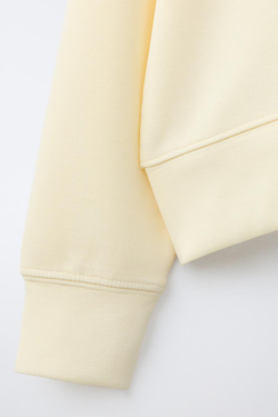 ZARA ОДНОТОННАЯ ТОЛСТОВКА С КАПЮШОНОМ, ЖЕЛТЫЙ