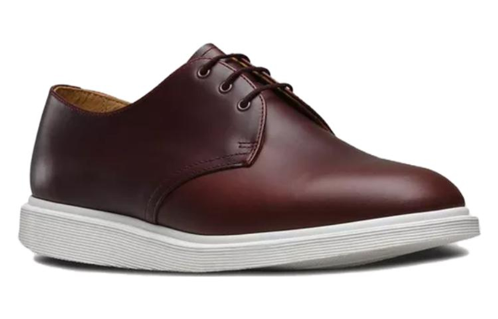 Dr.Martens Leather Casual Leather Shoes Men"s Red Brown