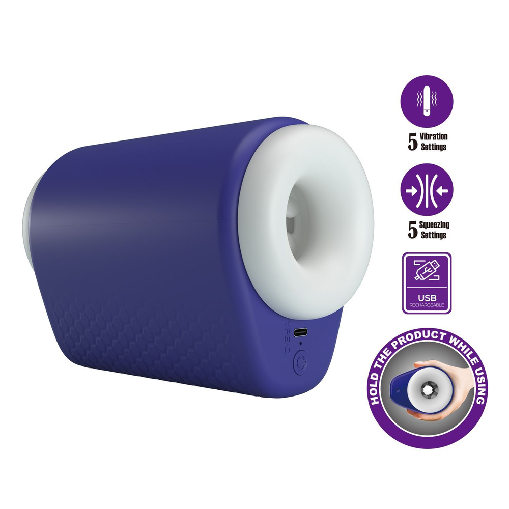 Синий автоматический вибромастурбатор Dj Lady (Цвет: синий)