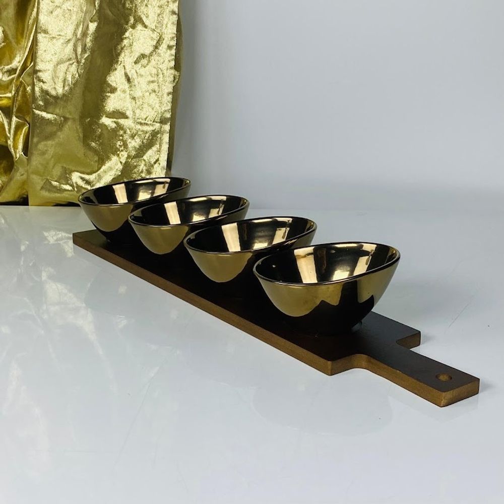 Lenardi 232-022 Набор из 4 салатников 11см на подставке ВИНТАЖ в под.уп.(х12)Фарфор