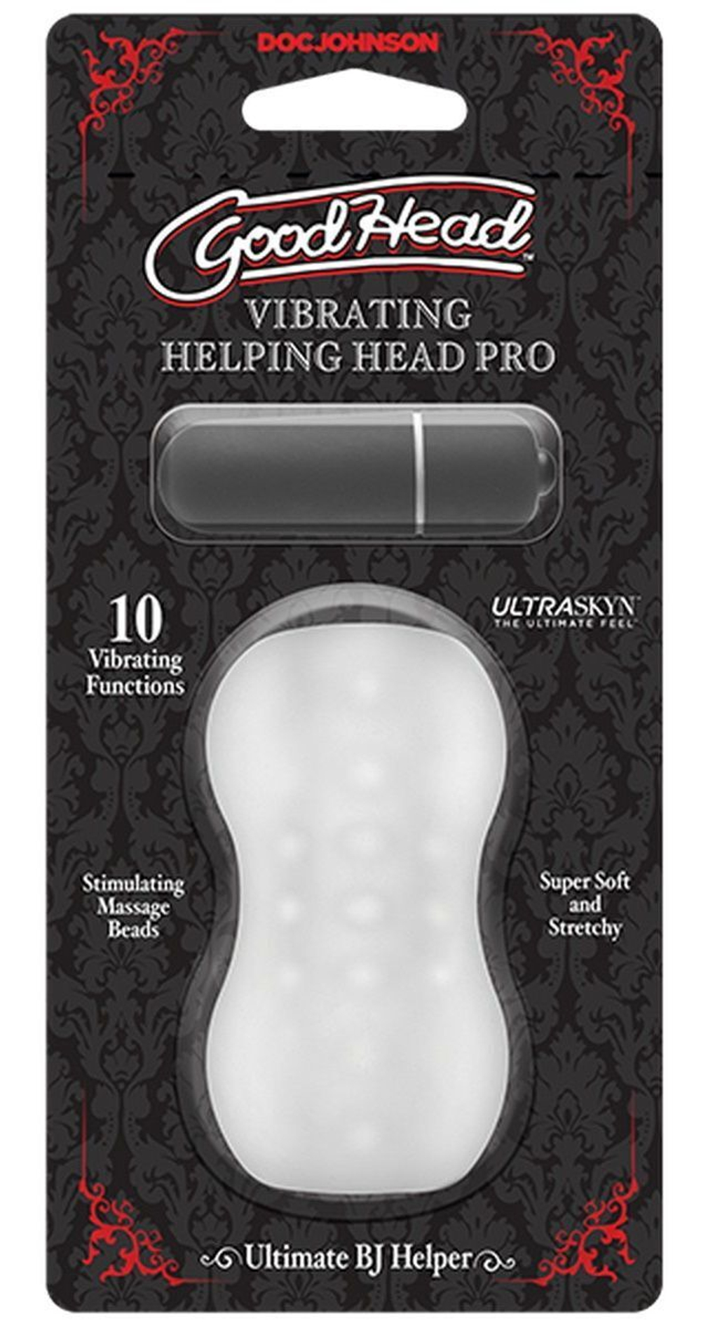 Прозрачный мастурбатор с вибропулей GoodHead Vibrating Helping Head Pro (Цвет: прозрачный)