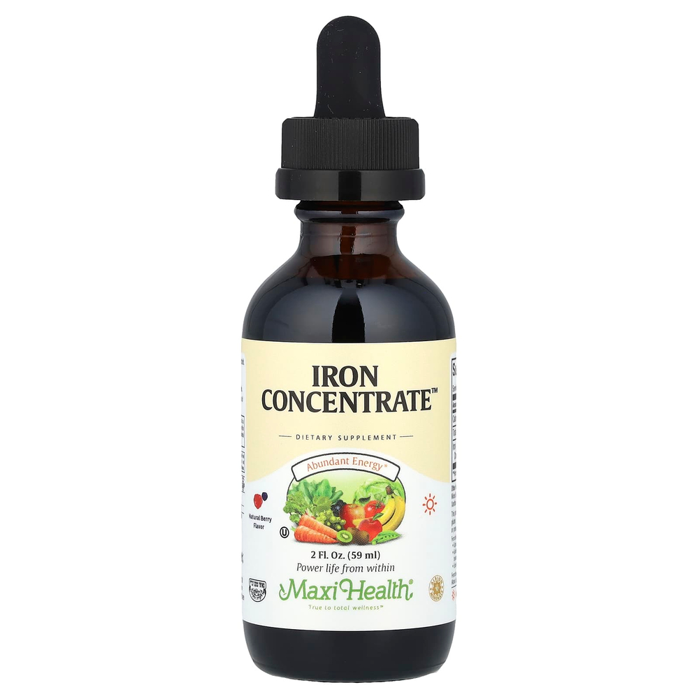 Maxi Health, Iron Concentrate ™, натуральные ягоды, 59 мл (2 жидк. Унции)