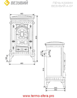 Печь-камин Везувий А-07 "Золото"