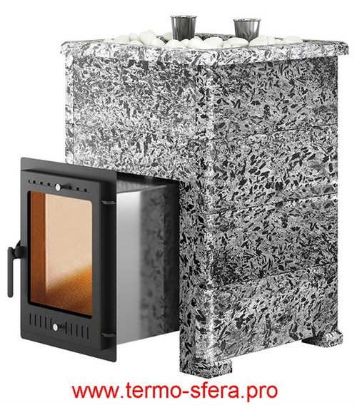 Печь для бани Эверест "Steam Master 30 INOX" Пироксенит Элит, S-40