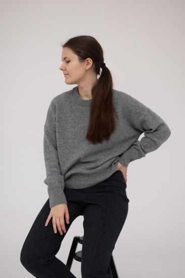 Джемпер Л.Т., 100% шерсть ягнёнка, цвет небо Петербурга.