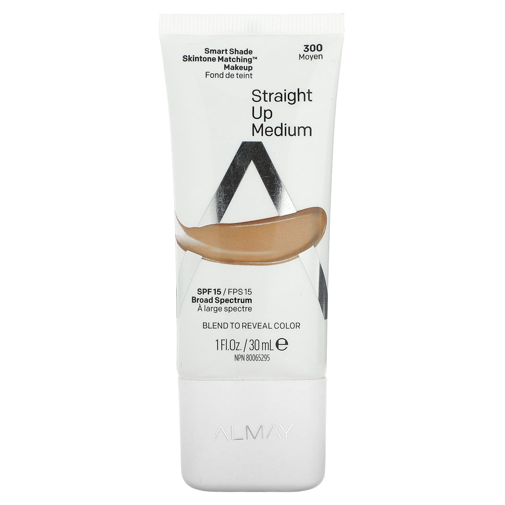 Almay, Smart Shade, тональная основа для макияжа, SPF 15, 300 Straight Up Medium, 30 мл