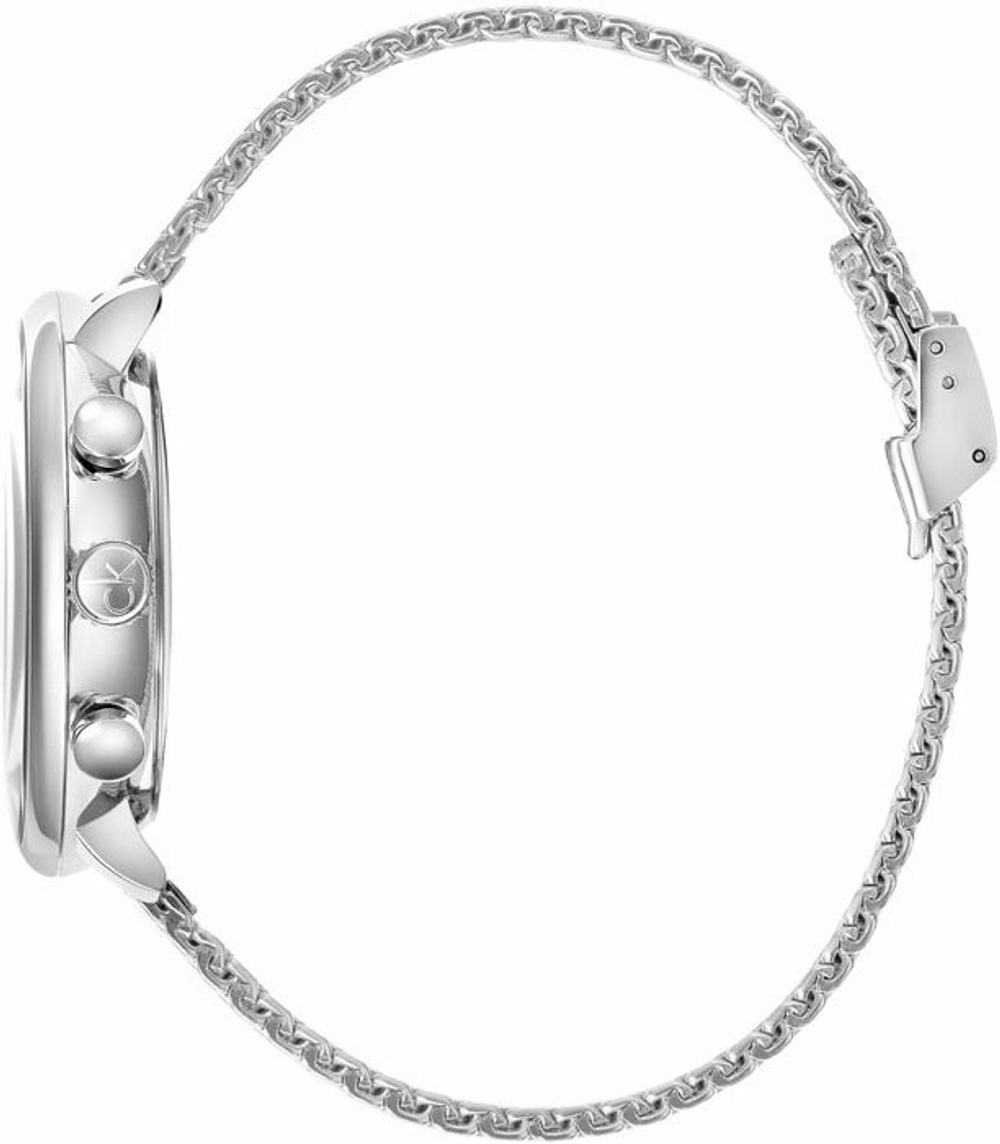 Наручные часы Calvin Klein High Noon K8M2712N, кварцевый хронограф, стальной корпус и браслет, синий циферблат.