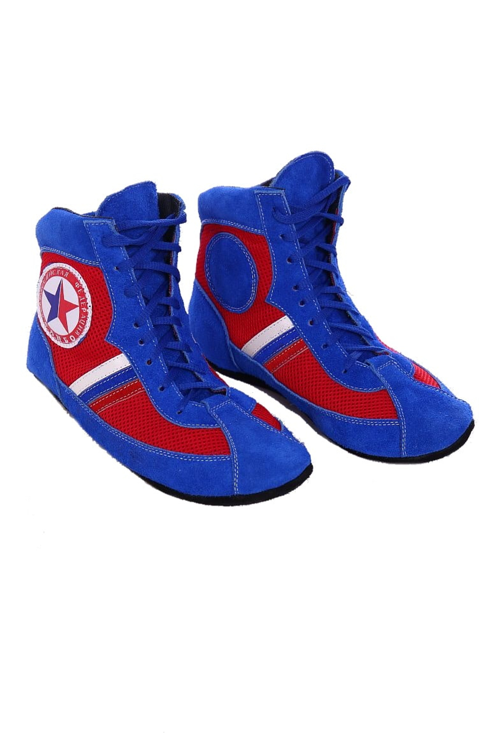 Борцовки для САМБО на шнурках синие
