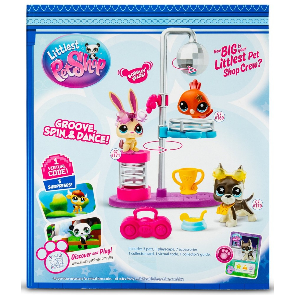 Littlest Pet Shop - DISCO Набор с тремя животными 3-ПАК + аксессуары LPS00637