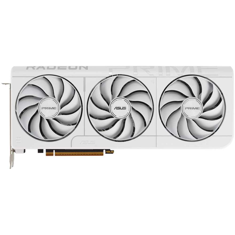 ASUS Video Card AMD Radeon RX 9070 XT White 16GB GDDR6 2220 / 3230 , 2048sp, 32 RT-core, 128 bit, 2.5 slots, 8 pin, HDMI, DisplayPort.