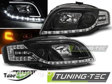 Передние фары Audi A4 B7 led tube lights black