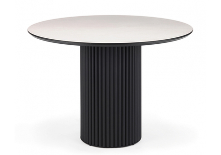 Керамический стол Woodville Барел 110 krater perla repose, черный, ножки черные