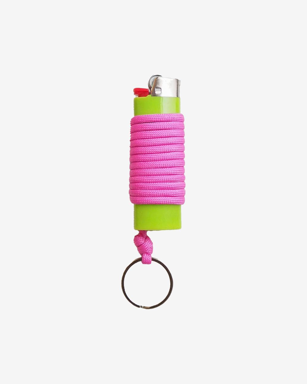 Зажигалка Ack Items зеленая (розовый шнурок)