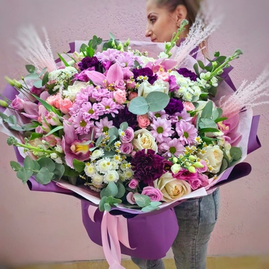 Авторский букет в розово-сиреневой гамме