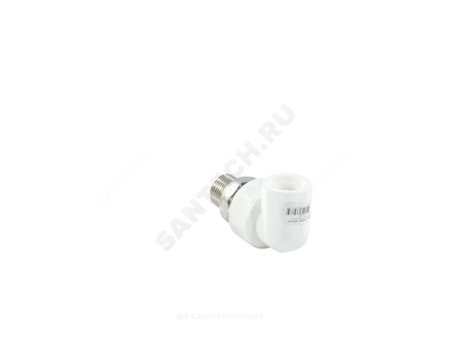 Угольник PP-R комбинированный разъемный белый Дн 20х1/2" НР для радиатора RTP (РосТурПласт) 14625