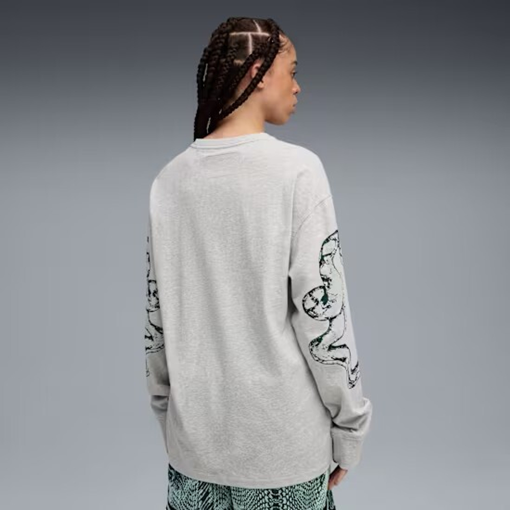 PUMA HOOPS X HARRY POTTER ФУТБОЛКА С ДЛИННЫМИ РУКАВАМИ, СВЕТЛО-СЕРЫЙ