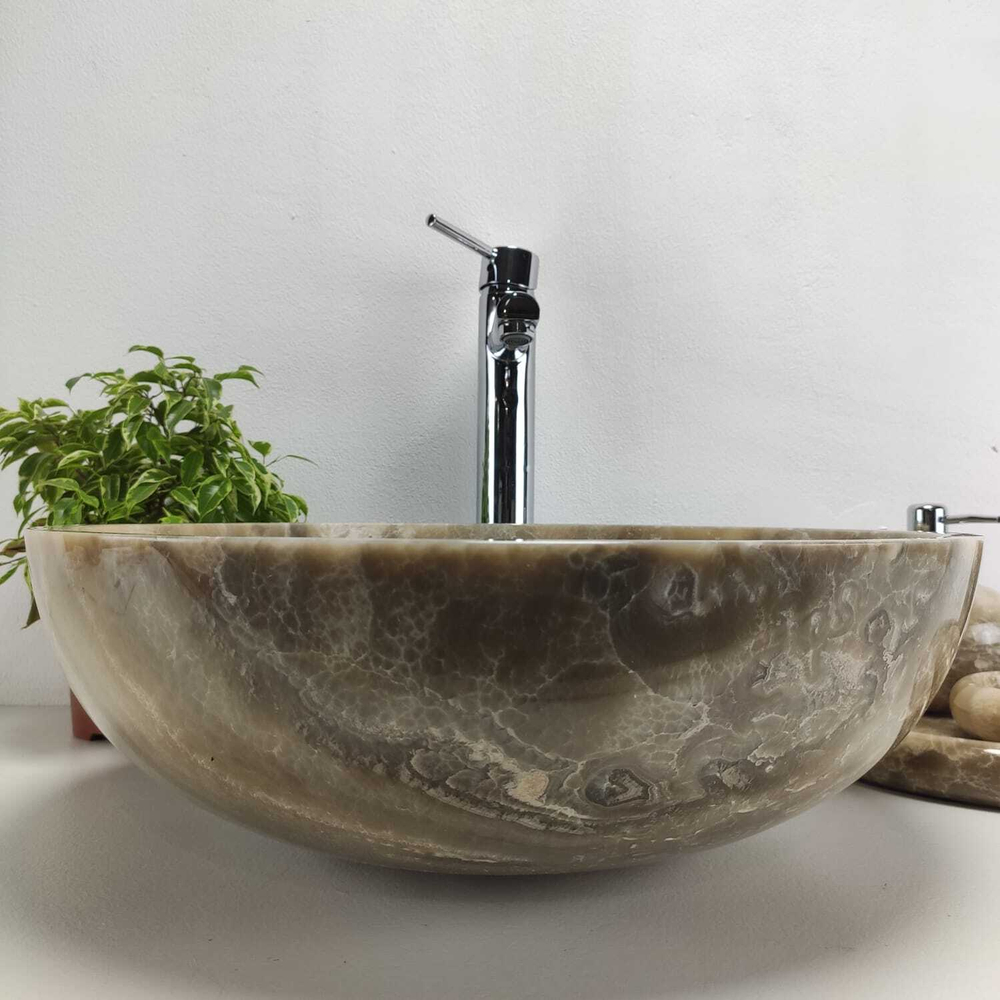 Раковина из оникса Bowl Grey Medium TinLip BO-61043 45*45*17