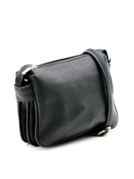 Стильная женская чёрная прямоугольная мини сумочка из искусственной кожи 18х13х3 см COSCET М-СД-151