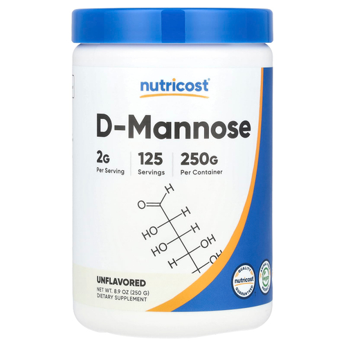 Nutricost, D-манноза, без добавок, 250 г (8,9 унции)