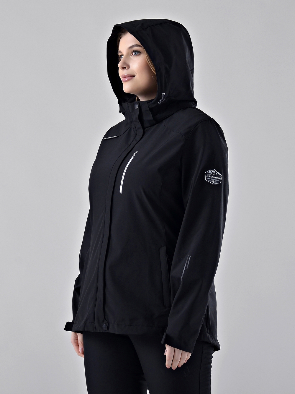 Женская куртка-виндстоппер софтшелл на флисе  БР 221/21836-1_207 Черный